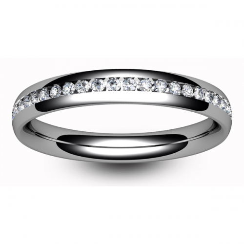 Diamond Wedding Ring -Full Channel Set - All Metals